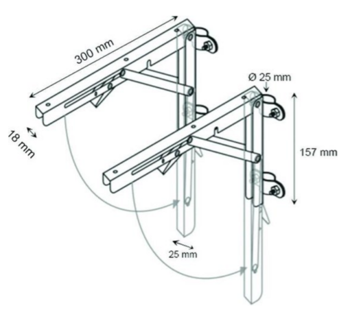 ARC Marine Montageset voor stuurkolom rvs