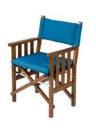 Regisseursstoel II met Forza blauw kussens deluxe - ongeolied