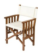 Regisseursstoel II met crème kussens deluxe - ongeolied