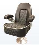 Vetus Seaman stuurstoel, zwart met licht grijze stiksels en wieber patroon Vetus Seaman stuurstoel, zwart met licht grijze stiksels en wieber patroon