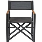 Regisseursstoel Victor aluminium met teak armleggers grijs