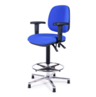 Stuurstoel Rijn met aluminium voet en blauwe bekleding Stuurstoel Rijn met aluminium voet en blauwe bekleding