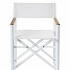 Regisseursstoel Victor aluminium met teak armleggers wit
