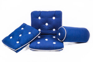 Kapok kussen blauw enkel 